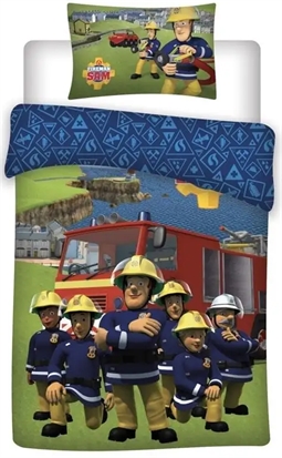 Brandman Sam sengetøj 140x200 cm - Firefigther and friends - 2 i 1 design - 100% bomuld 